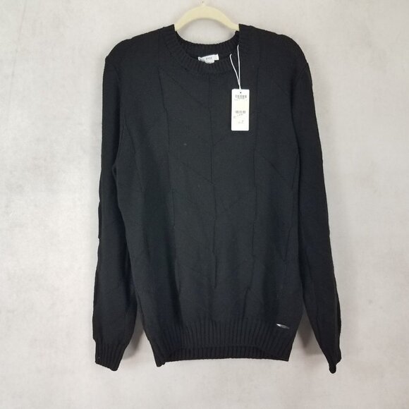 NEW BRAX Size L Rick Crew neck Pullover Sweater Merino Virgin Wool Black $198 - Picture 1 of 11